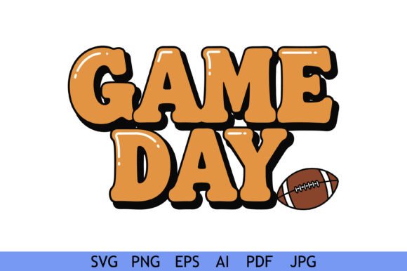 Bold Game Day Football Design Graphics for Crafts