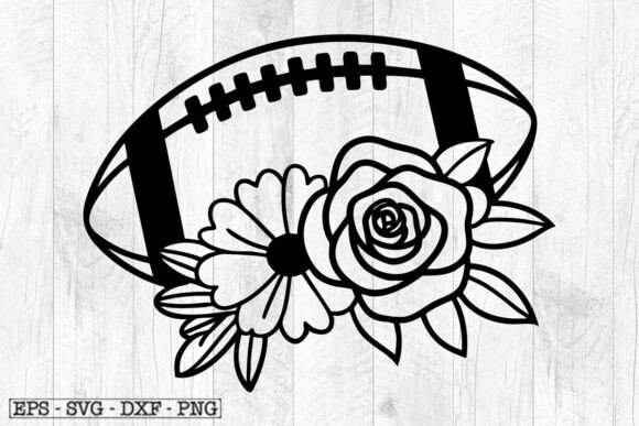 Floral Football SVG Graphics for Crafts