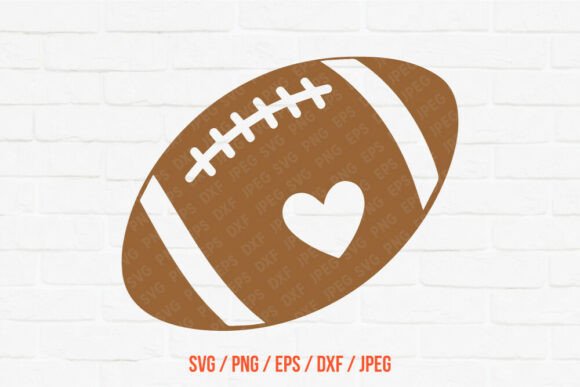 Football Heart Love SVG: Graphics for Crafts & Content