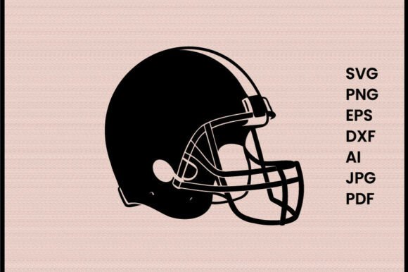 Football Helmet Illustration Silhouette: Graphics for Crafts & Local Branding