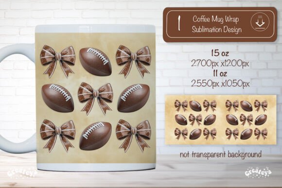 Football Mug Wrap Sublimation Design PNG – Graphics for Crafts