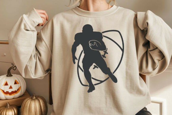 Football Player Ball Contour SVG Graphics for Crafters