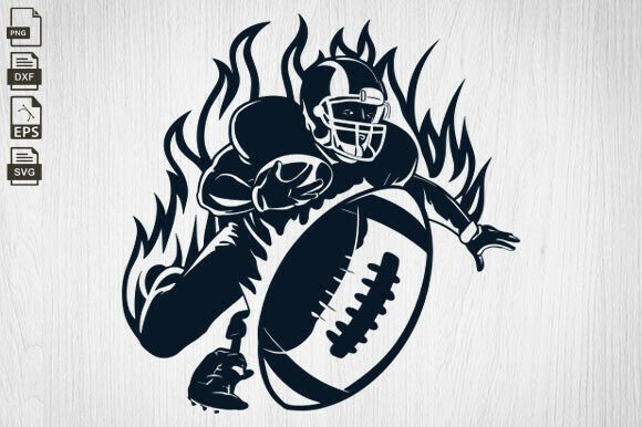 Football Player SVG & Cutfile: Graphics for Crafts Projects