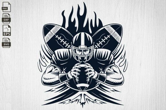 Football Player SVG & Stencil: Graphics for Local Crafts Brands