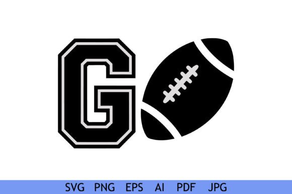 Go Team Simple Football Design: Graphics for Crafts & Brand Projects