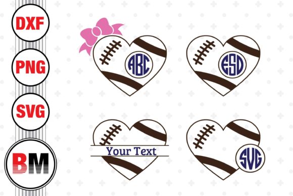 Heart Football Monogram: Graphics for Crafts & Content
