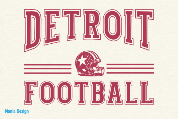 Retro Detroit Football PNG Fan SVG: Graphics for Crafts