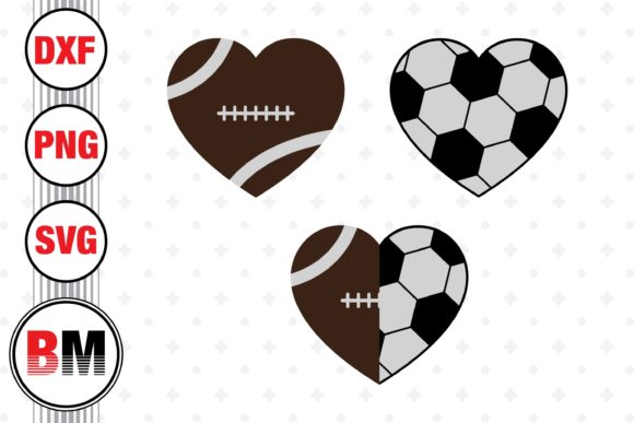 Soccer Football Heartbeat Graphics for Crafts