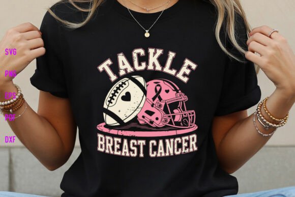 Tackle Breast Cancer Football Shirt SVG: Graphics & Crafts
