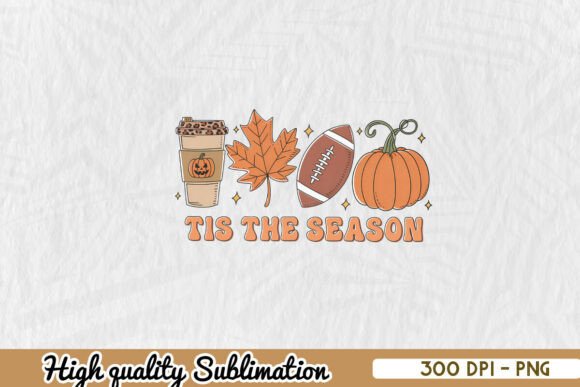Tis Season Football Autumn Coffee PNG Graphics