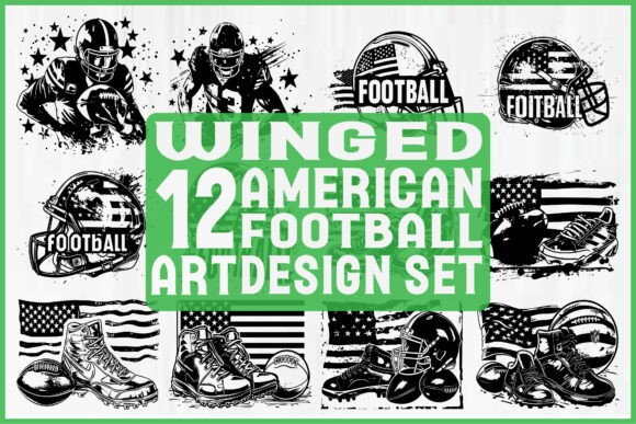 Winged Football SVG Graphics for Bold Craft Branding